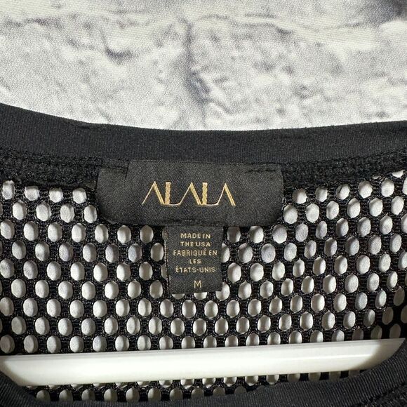 Alala Black Sleeveless Tank Top Black Mesh Back Size Medium - Picture 2 of 7